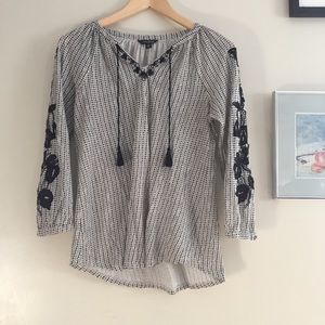 Lucky Brand Shirt with Floral Appliqué